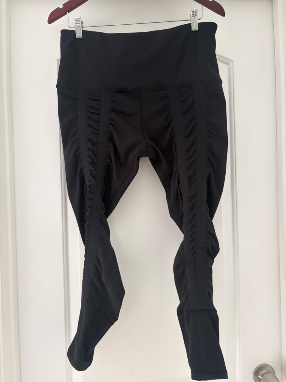 Sweetflexx Resistance High-Waist Black Ruched Leggings Size 14